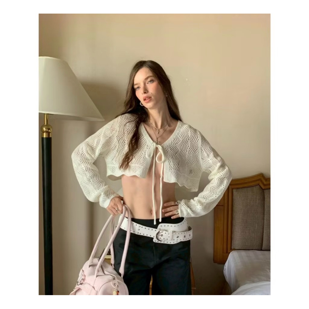 ส่งต่อ มือ1 STYLIST x Brinkkty เสื้อคลุมถักไหมพรม size s