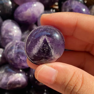 ‼️️พร้อมส่งใน🇹🇭‼️ Amethyst อเมทิสต์ขัดมัน ม่วงเข้ม สวยมาก เป็นสัญลักษณ์แห่งความรักมิตรภาพ ช่วยให้คลายเครียดความวิตกกังวล