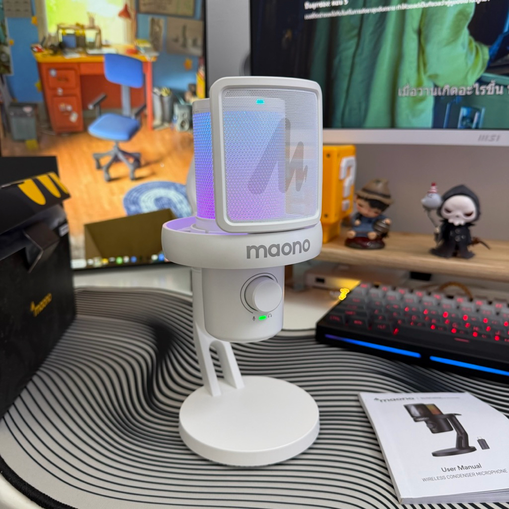 [ปล่อยต่อ] Maono DM40 ไมโครโฟน AI เปลี่ยนเสียง ไร้สายไมโครโฟนคอนเดนเซอร์ ไร้สาย USB/TypeC ใช้ได้กับ 