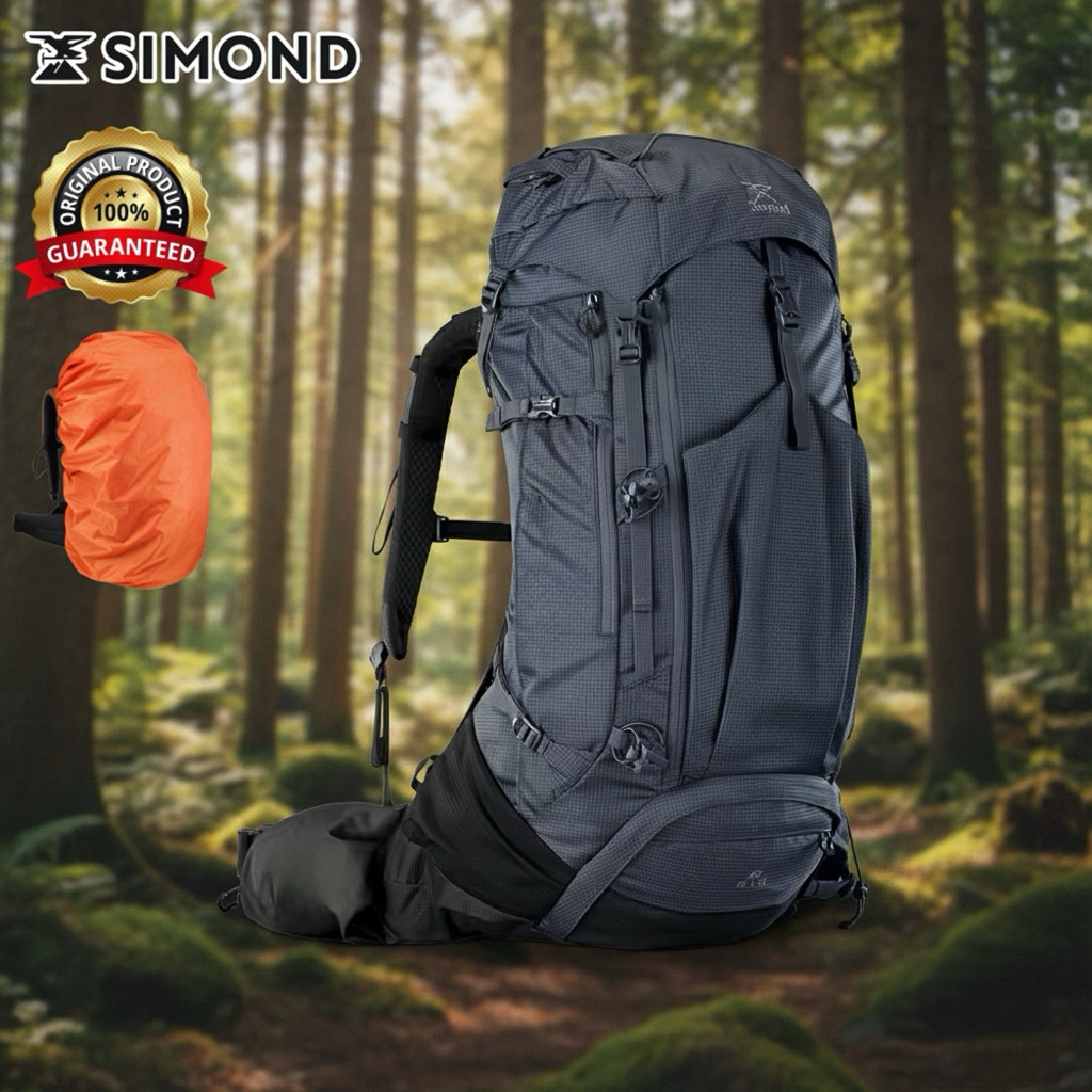 กระเป๋าเป้สะพายหลังสำหรับผู้ชายขนาด 50+10 ลิตร “มีถุงคลุมกันฝน” รุ่น MT500 AIR (สีน้ำเงิน) SIMOND