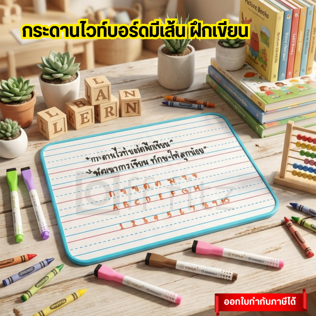 กระดานหัดเขียนเด็ก กระดานไวท์บอร์ดลบได้ สำหรับฝึกเขียน