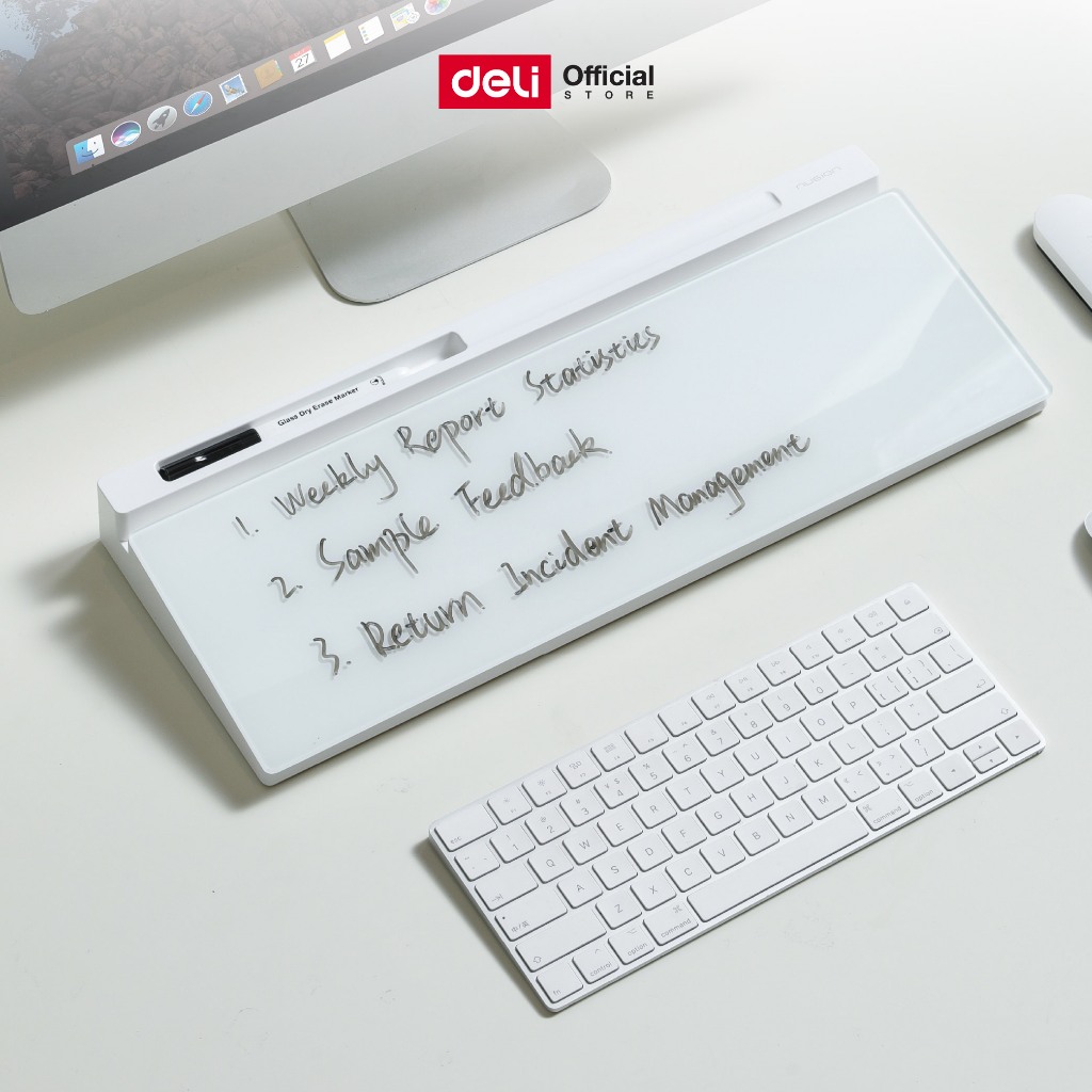 Deli โต๊ะเก็บของพร้อมบอร์ดจากวัสดุแก้ว Nusign รุ่น NS124 เรียบหรู ทุกการใช้งาน (จำหน่าย 1 ชุด)