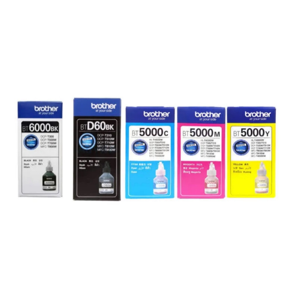 Brother Ink Refill หมึกเติมแท้ 100% รุ่น BT6000BK / BT5000 (C, M, Y) สำหรับเครื่องพิมพ์ DCP-T300, T3