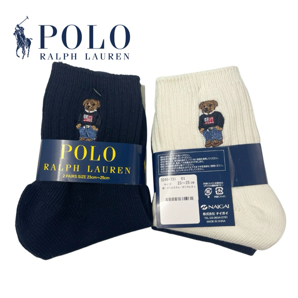 พร้อมส่งในไทย🇹🇭 ถุงเท้า โปโล ของแท้ ลายม้า และ หมีโปโล สุดฮิต POLO Ralph Lauren socks size 23cm-25cm.🇯🇵💯 แท้ จากญี่ปุ่น
