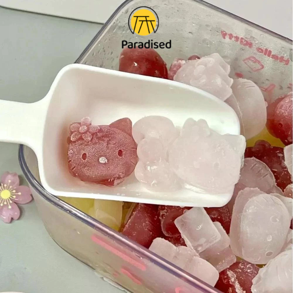 💕Hello Kitty Ice Mould พร้อมฝาปิดและถังเก็บน้ํา ชุดซิลิโคน แม่พิมพ์ก้อนน้ําแข็งวัสดุซิลิโคนparadised.th thumbnail 7
