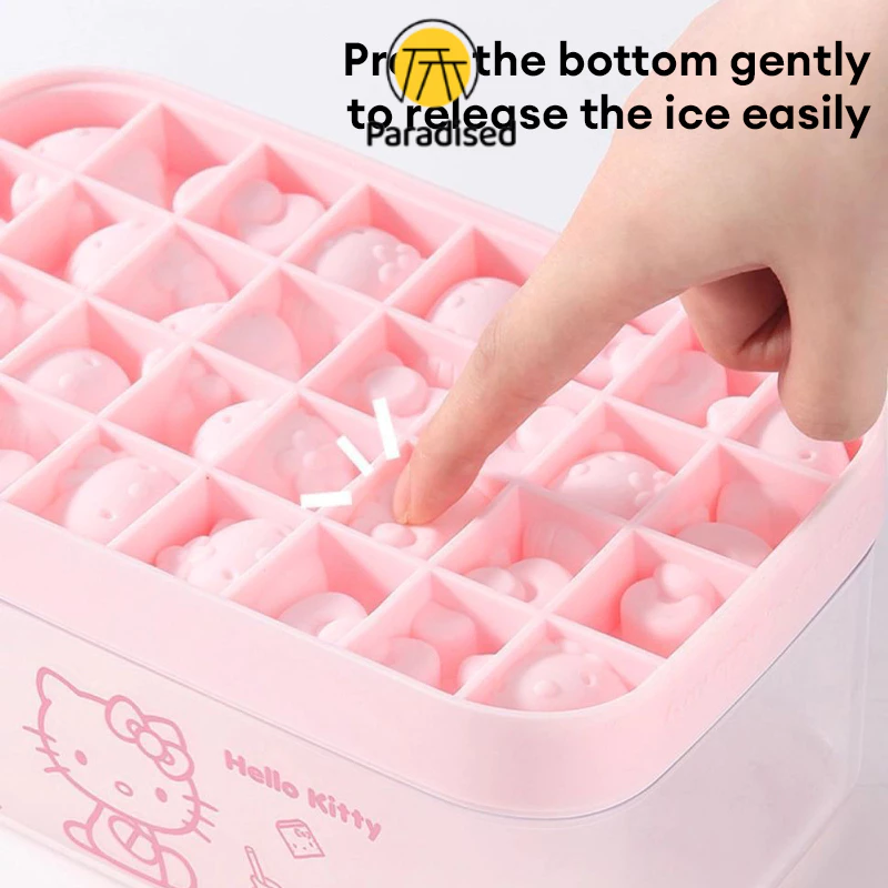 💕Hello Kitty Ice Mould พร้อมฝาปิดและถังเก็บน้ํา ชุดซิลิโคน แม่พิมพ์ก้อนน้ําแข็งวัสดุซิลิโคนparadised.th thumbnail 5