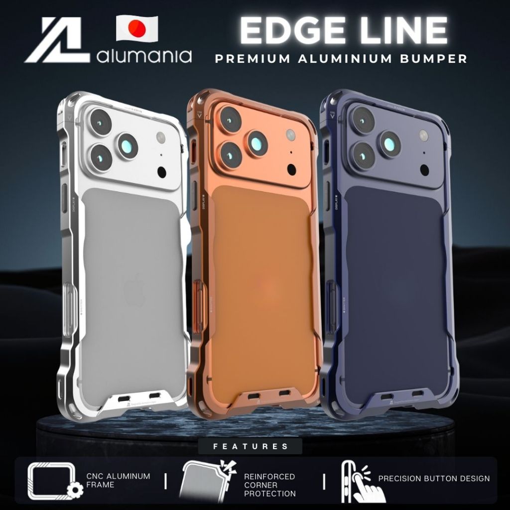 (สินค้าจากญี่ปุ่น) Alumania EDGE LINE-BUMPER for iPhone 17 Pro Max / 17 Pro / 16 Pro Max / 16 Pro