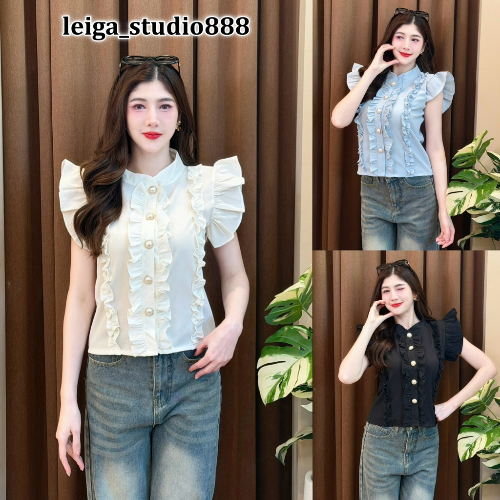 เสื้อแฟชั่น ผ้าครัช สไตล์เวียดเวียดนาม แขน-ดีเทลแต่งระบาย กระดุมหน้า เข้ารูป  ใส่แมท ใส่ออกงานเสื้อแฟชั่น ผ้าครัช สไตล์เ – โปรปัง