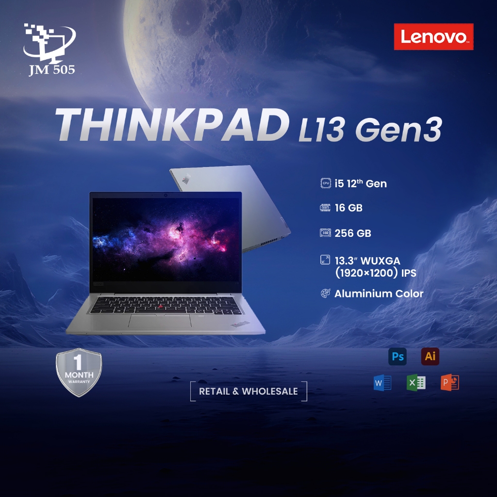 [2nd Hand] Lenovo ThinkPad L13 Gen 3 — Core i5‑12th Gen / 16GB / 256GB SSD / 13.3” FHD / Backlit ENG