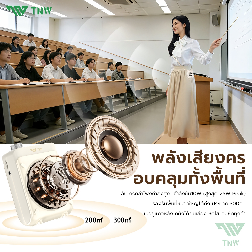 TNW Y32 ไมค์ช่วยสอน บันทึกเสียงได้ ไมค์สอนนักเรียน ไมค์ลำโพงพกพา ไมค์ลําโพง พร้อม bluetooth ไมค์สอนหนังสือ ลำโพงพกพา ราคา ถูกที่สุด ดีลบีเคเค แกลเลอรีภาพที่ 2