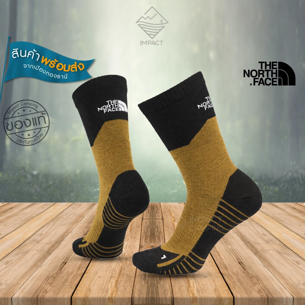 THE NORTH FACE ถุงเท้าเดินป่า HIKING CREW SOCK ขนแกะ อุ่น ลดกลิ่น