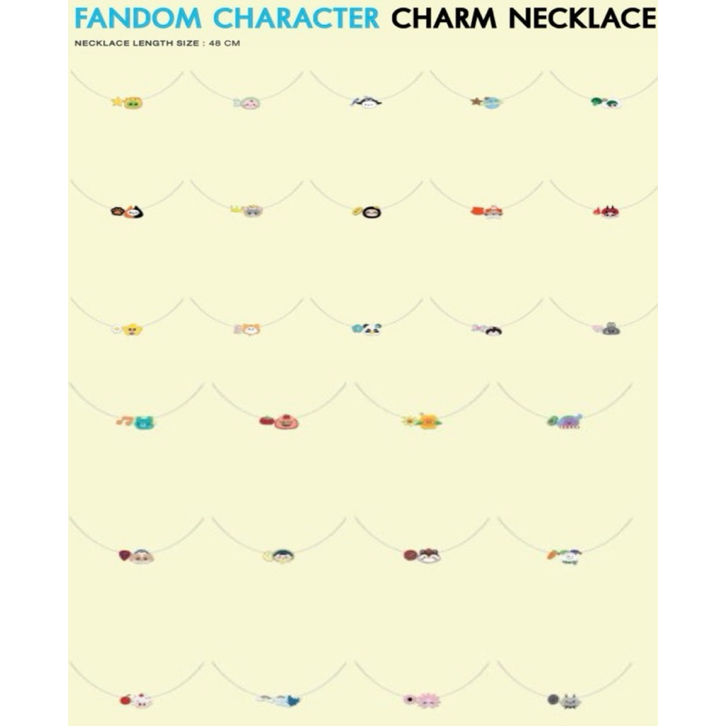 สร้อยคอ FANDOM CHARACTER CHARM NECKLACE GMMTV permpoon wesley Jummo Avocean tomafox Any Jaidee Polca