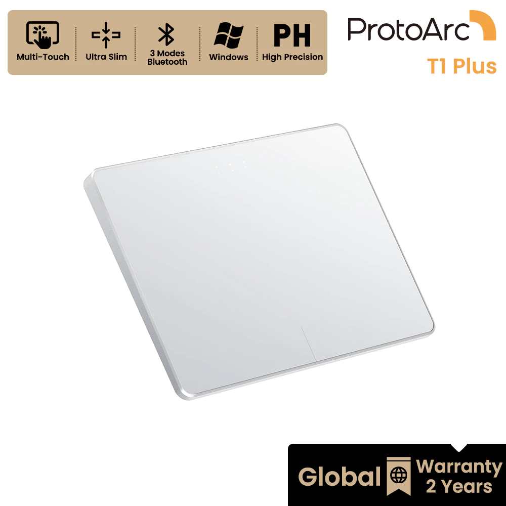 ProtoArc T1 Plus แทร็กแพดไร้สาย Multi-Touch ขนาดใหญ่ บลูทูธ 3 อุปกรณ์ ความแม่นยำสูง รับประกัน 2 ปี