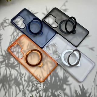 เคส Ring&Stand แหวนหมุนตั้งได้ กันลื่น หลังขุ่นขอบสี s26 Ultra / s25 / s24 / s23 / A17 / A16 / A26 / A57 / A56