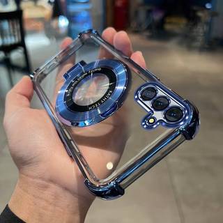 เคสใสขอบสี ส่งด่วน สำหรับ Samsung A37 A57 A07 A06 A26 A36 A56 S24FE S25FE A02S A03S กระกันแทก4มุม ขอบสี หรูหราQ3