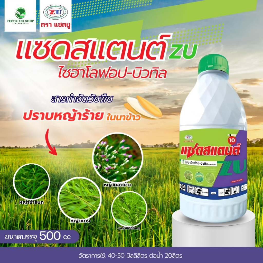 แซดสแตนต์ ไซฮาโลฟอป-บิวทิล ใช้กำจัดวัชพืช (ขนาด 500 ซีซี) แซดยู
