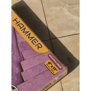 HAMMER กระดาษทรายน้ำ รุ่น W239 *ยกพับ 100 แผ่น (พับม่วง) ใช้สำหรับขัดงานสีรถ งานไม้ โลหะ Waterproof Sandpaper 9*11