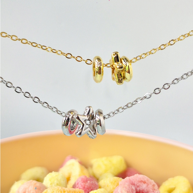 SRN Ring and Orbit Necklace สร้อยคอจี้ดวงดาว ห่วงแหวน ห้อยสลับจี้ได้