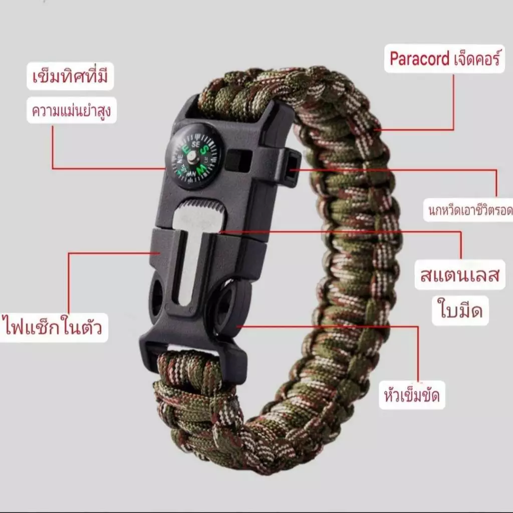 สายรัดข้อมืออเนกประสงค์ 5in1 สำหรับกางเต็นท์และออกกำลังกาย  รุ่น:X11 thumbnail 3