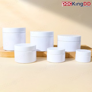 (แพ็ค 10 ชิ้น) กระปุกครีมแก้ว สีขาวทึบ ฝาสีขาว ขนาด 5-100 กร…