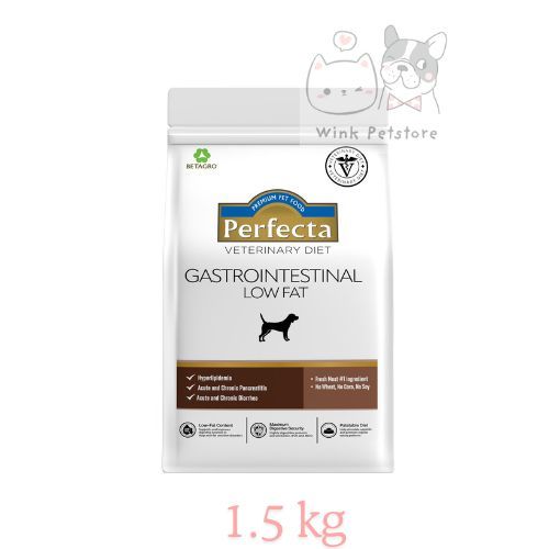 <1.5 kg> Perfecta Gastrointestinal Low Fat Dog อาหารเม็ดสุนัข สูตรสำหรับไขมันในเลือด โรคตับอ่อนอักเสบ