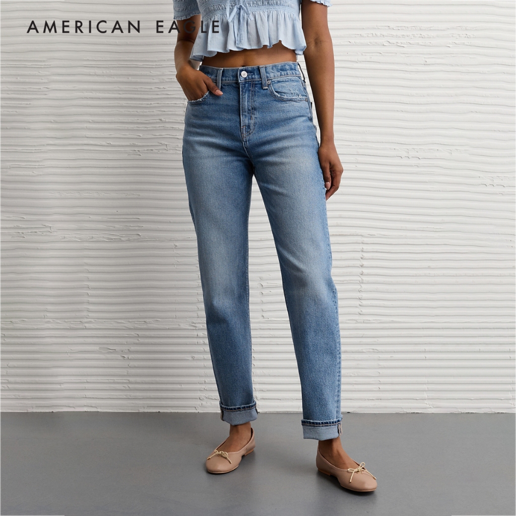 American Eagle Stretch Super High-Waisted Ankle Straight Jean กางเกง ยีนส์ ผู้หญิง แองเคิล สเตรท (WSV 043-5803-909)
