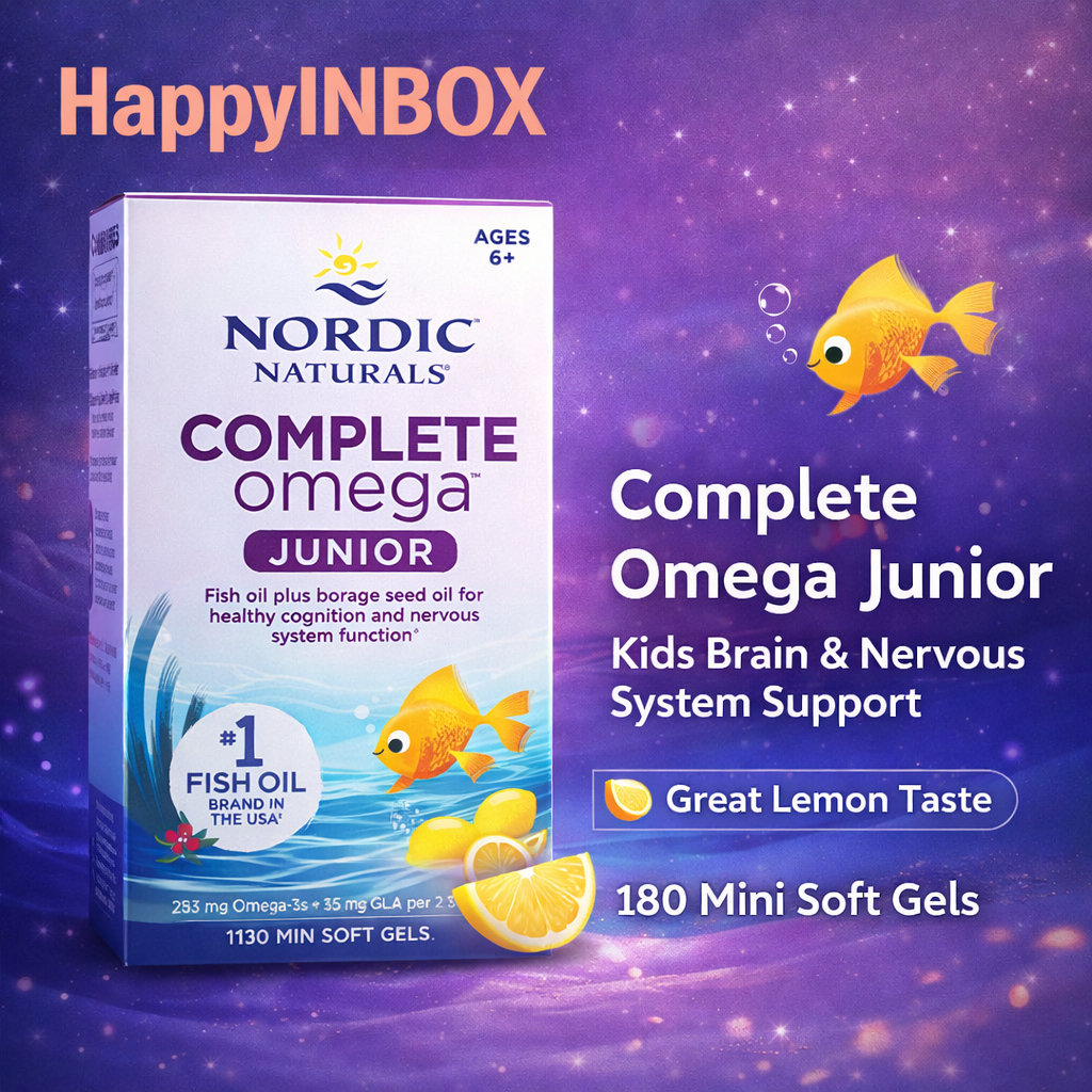 Nordic Naturals Complete Omega Junior – Omega-3 & 6 for Kids’ Brain & Nerve Health (180 Softgels)