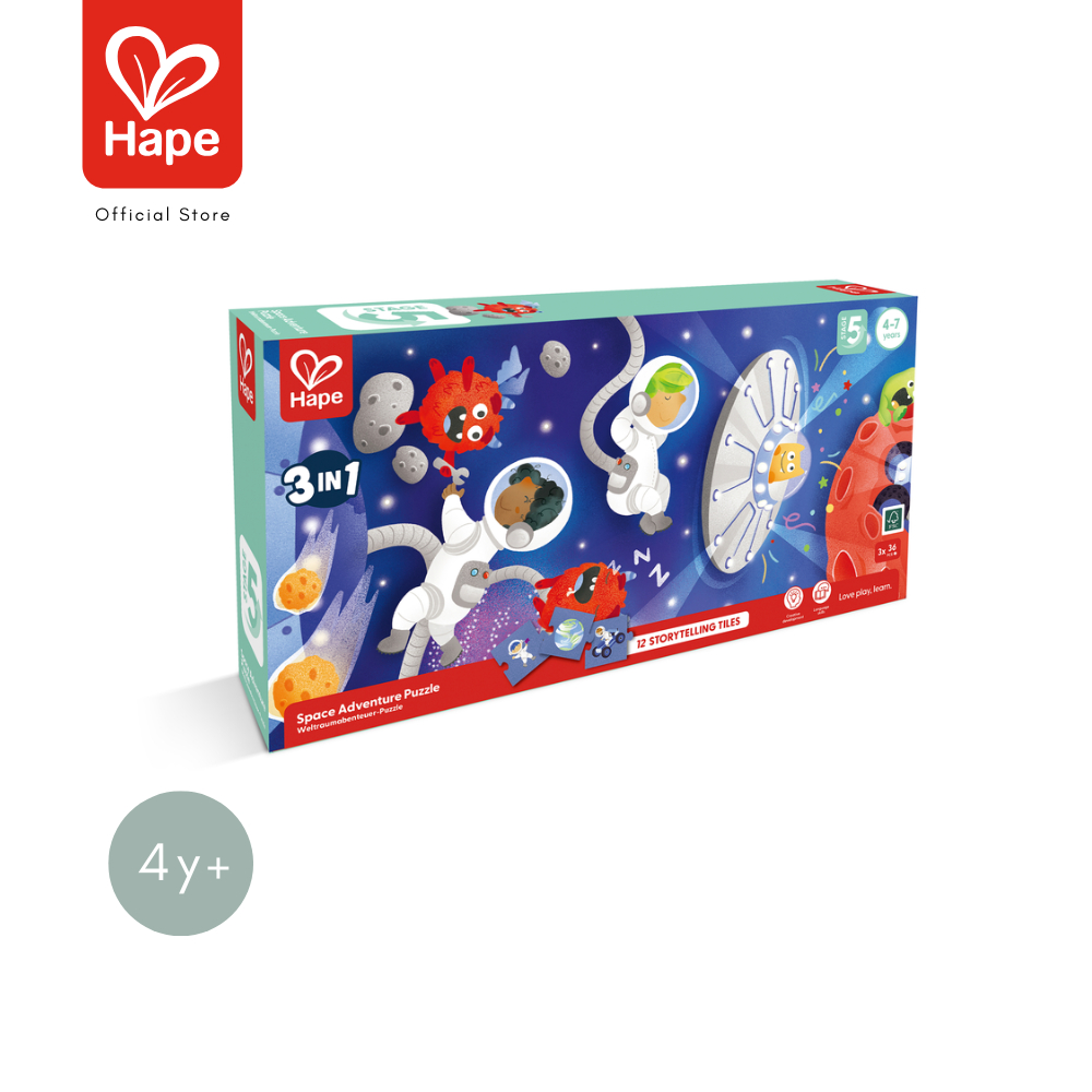 Hape - Space Adventure Puzzle – 3 x 48-Piece Storytelling Jigsaw Puzzles 4Y+ image 8
