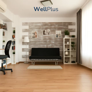 WellPlus กระเบื้องยางลายไม้ SPC หนา 5 มม. แข็งแรงทนทาน กันน้ำได้ 100% พร้อมโฟม IXPE