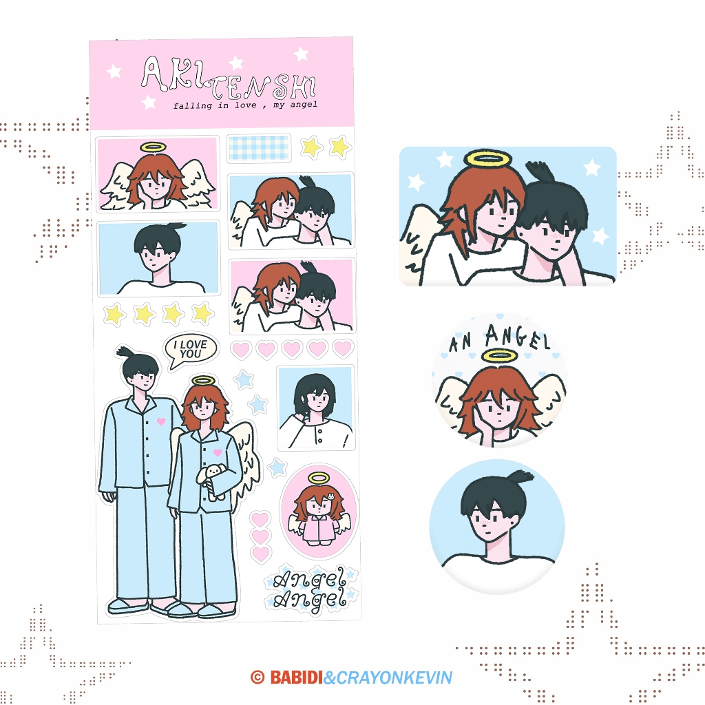 (sticker and pin badge) Chainsaw Man | Aki x Tenshi : AkiTen Vol.2