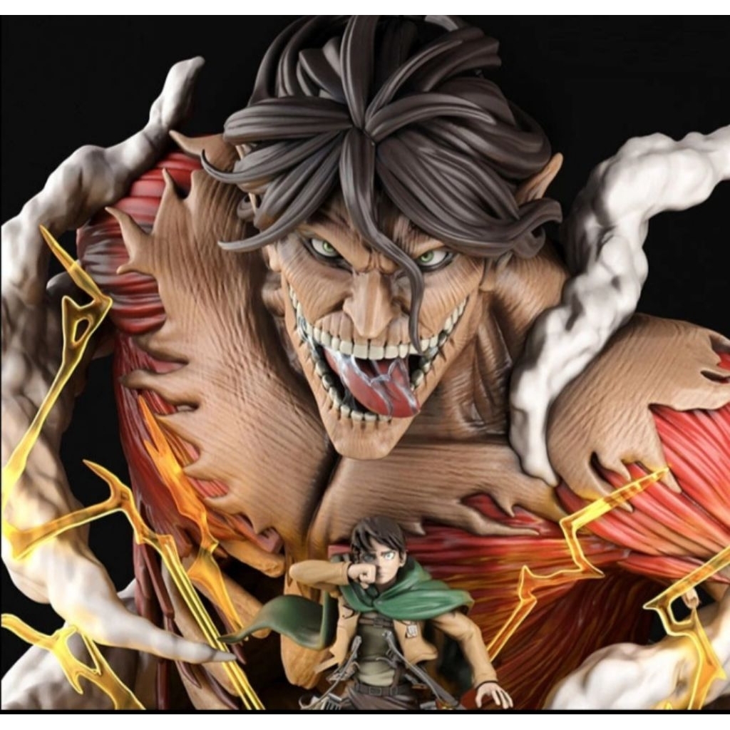 โมเดล The Attack Titan+Eren Jaeger Figure Model Kits ไม่ทำสี