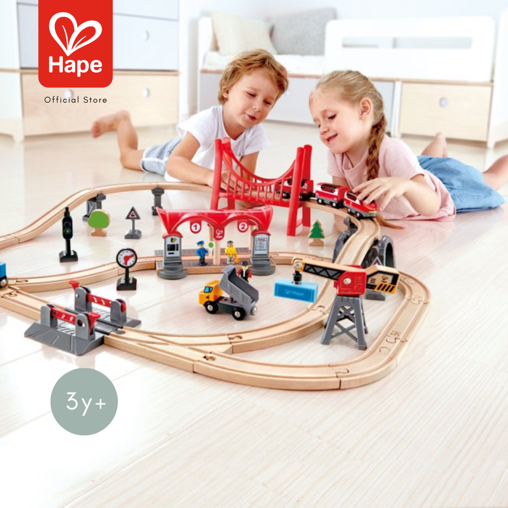 Hape - Busy City Rail Set        รถไฟในเมืองยุ่งเหยิง        3Y+ รูปที่ 2