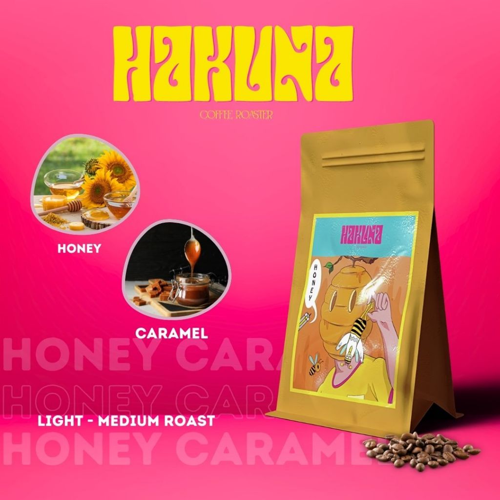 Hakuna Coffee Roaster Honey Caramel เมล็ดกาแฟคั่วอ่อนกลาง น้ำผึ้ง คาราเมล อราบิก้า 100%