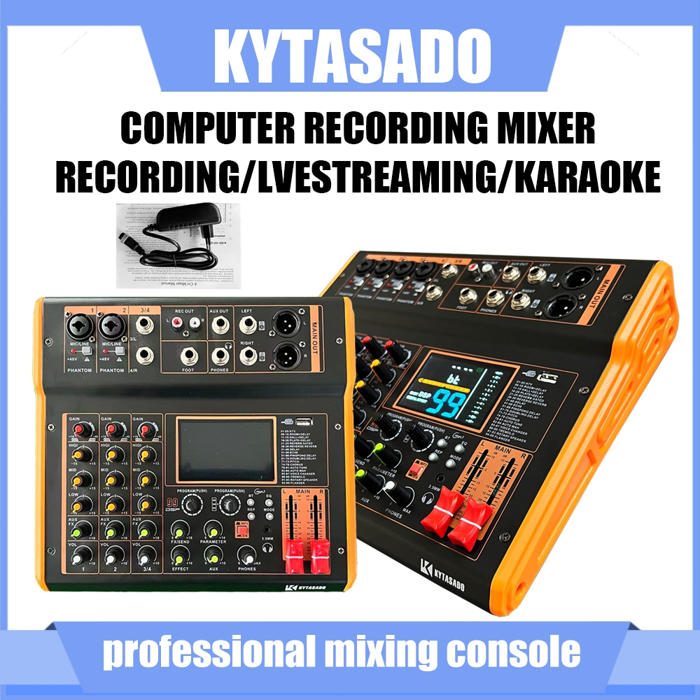 มิกเซอร์เสียง BOS ระดับมืออาชีพ 4/6 แชนแนล พร้อมเอฟเฟ็กต์รีเวิร์บ DSP99 ในตัว และการเชื่อมต่อ Bluetooth 5.0