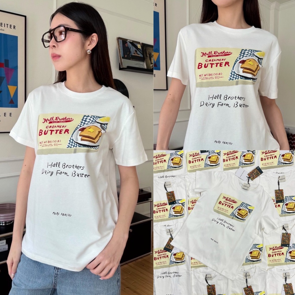 🍊 VL 5281 เสื้อยืดทรงโอเวอร์ไซส์ ลายดอกไม้ งานยอดฮิต ผ้าดีใส่สบาย