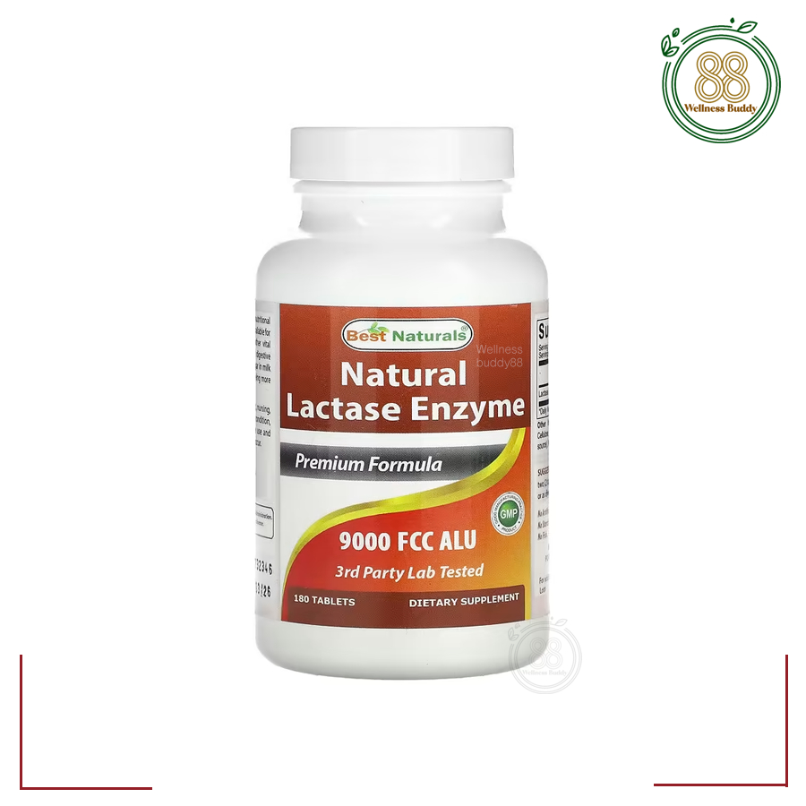 Best Naturals, Natural Lactase Enzyme, 9,000 FCC ALU, 180 Tablets
