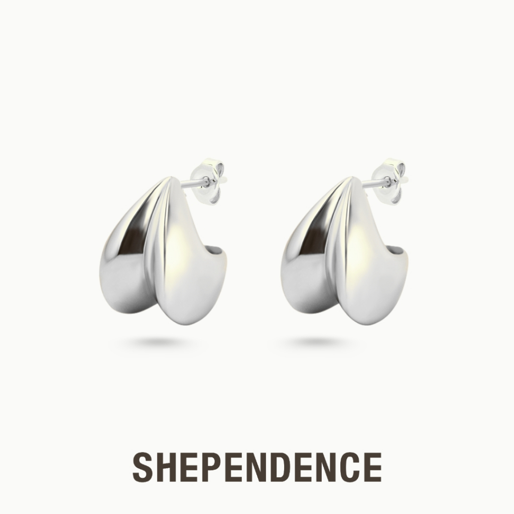 SHEPENDENCE ต่างหูก้านพีช Peach สีเงิน S925 มินิมอล คลาสสิก