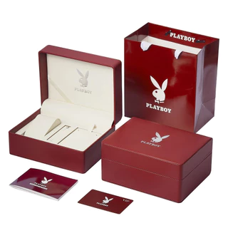 PLAYBOY นาฬิกา ผู้หญิง ต้นฉบับ กันน้ำ 100% แถบสแตนเลส แฟชั่น ชุดกล่องของขวัญครบรอบปี 3093