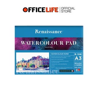 Renaissance (เรนาซองซ์) กระดาษร้อยปอนด์ สมุดวาดรูป รุ่น R-106 - R-606 ชนิดเรียบ / ผิวหยาบ ขนาด A4 และ A3 ( 1 เล่ม )