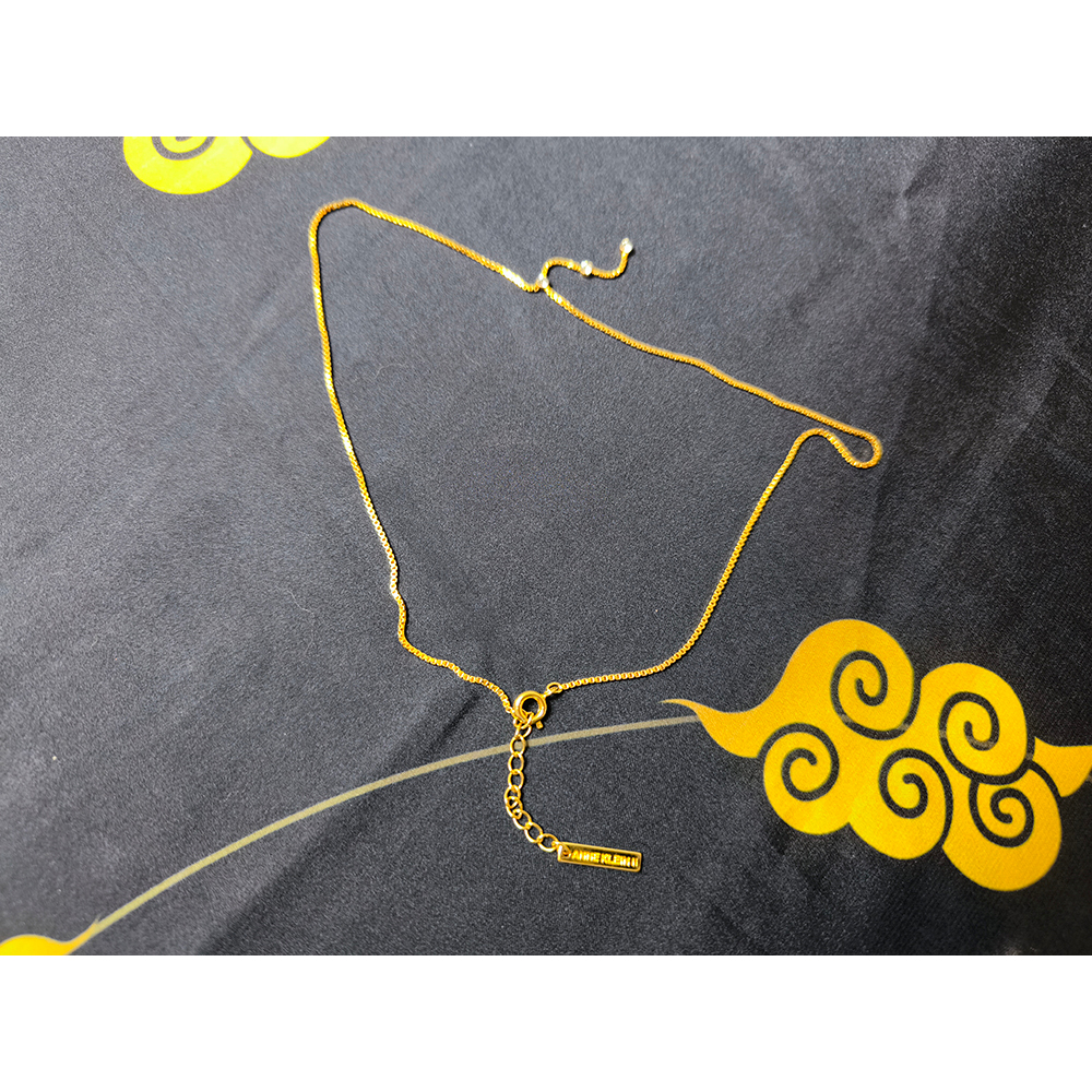 สร้อยคอชุบทอง K18GP กระดูกงู ประดับคริสตัล 3 เม็ด ANNE KLEIN II มือสอง แฟชั่นสตรีสินค้านำเข้าจากประเ