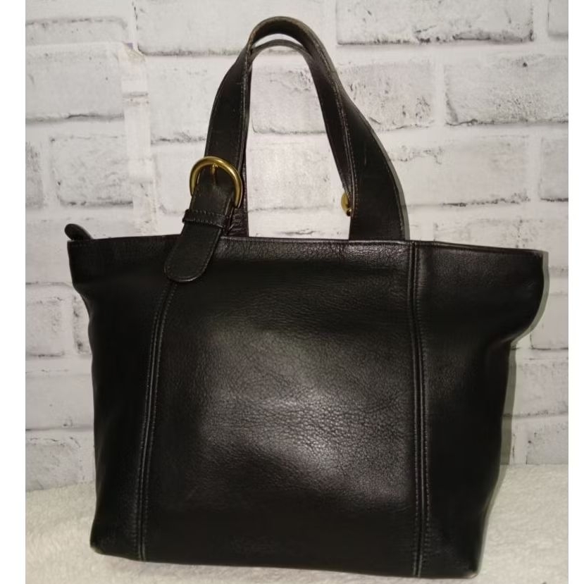 Coach Vintage Y2K Bag มือสอง หนังแท้ สีดำ Coach Leather Tote Bag กระเป๋าหนัง Coach แท้
