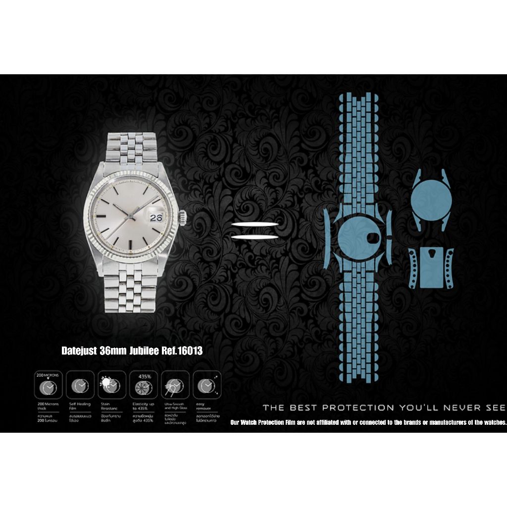 ฟิล์มป้องกันรอยนาฬิกา Watch Protection Film for สำหรับ Rolex Datejust 36mm Jubilee Ref.16013