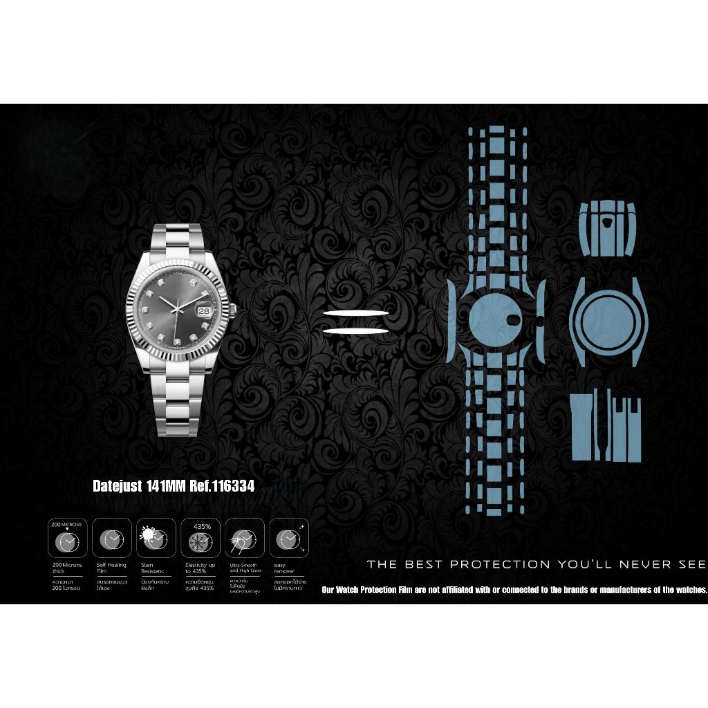 116334 Datejust 41mm ฟิล์มป้องกันรอยนาฬิกา Watch Protection Film for สำหรับ Rolex Datejust 41MM Ref.