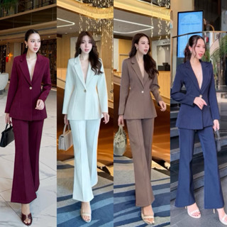 CHARRISSA•ลุค CEO กับชุดสูท ตัวเสื้อสูทแต่งกระดุมทองด้วยหน้า…