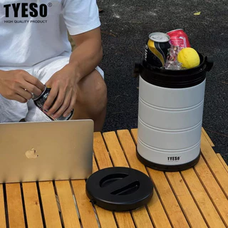 TYESO ถังน้ำแข็ง เก็บความเย็นได้นาน สแตนเลส 304 ความจุ 5L/6.6L ใช้ได้ทั้งในรถและกลางแจ้ง