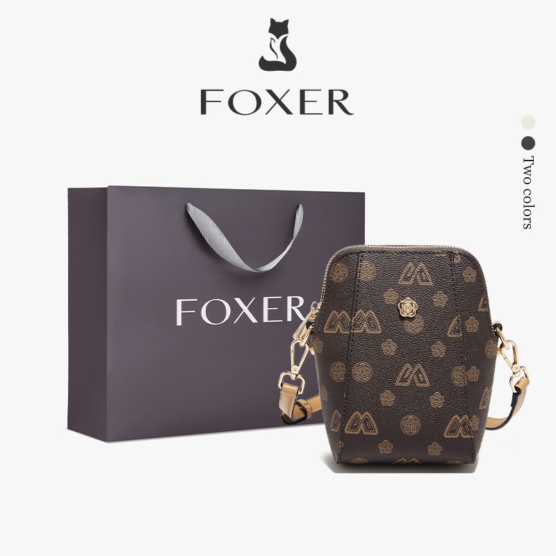 FOXER กระเป๋าคาดลำตัวแบบคลาสสิก กระเป๋าสะพายไหล่แฟชั่นสำหรับผู้หญิง กระเป๋าใส่โทรศัพท์มือถือ