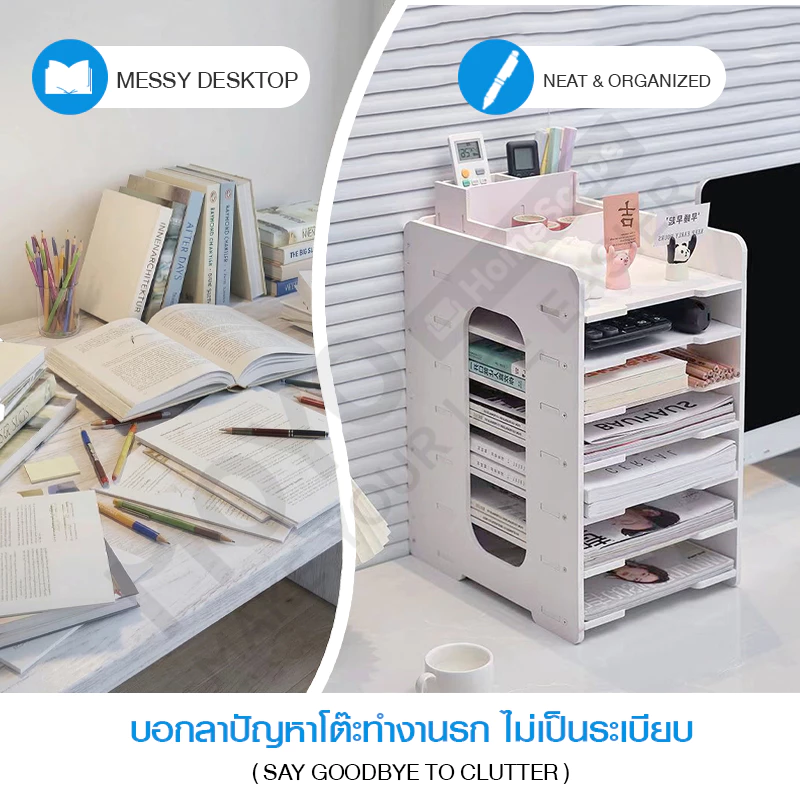 MOYO ชั้นวางเอกสาร ชั้นเก็บเอกสารA4 ชั้นวางแฟ้ม 4/5/7ชั้น พร้อมกล่องใส่ปากกา thumbnail 6