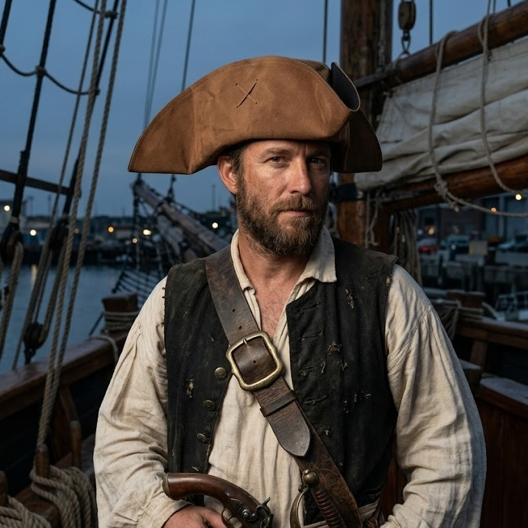 หมวกโจรสลัดทรงไตรคอร์น Tricorn Hat <Pirate of Caribbean>🚚 ด่วนมีส่งGrabค่า
