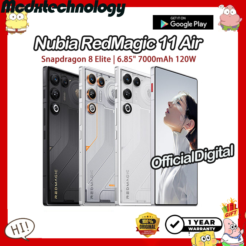Global ROM Nubia RedMagic 11 Air Snapdragon 8 Elite Active cooling fan 7000mAh 120W  Red Magic 11 Air | รับประกัน 12 เดื
