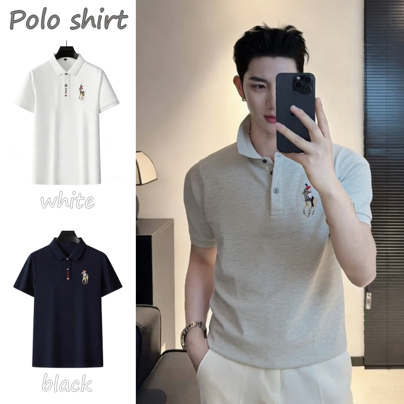 PS-รุ่น-0012 เสื้อโปโลผู้ชาย/ผู้หญิง คอปก แขนสั้น ดีไซน์มินิมอล แต่งลายปักที่อก เรียบหรู ใส่สบาย ระบายอากาศดี